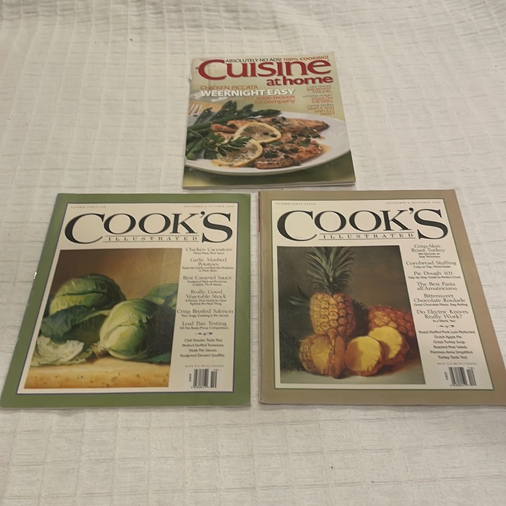 Cooks illustrated & cuisine at home bundle of vintage Y2K magazines